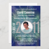 Classe de 2011 Invitation de diplôme Disco bleu 1 (Devant / Derrière)