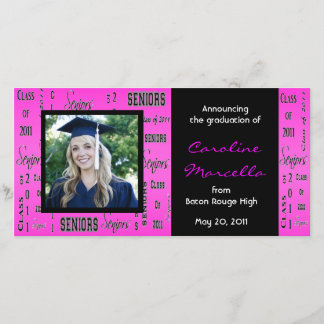 Classe de 2011 Seniors Hot Pink Grad Faire-part