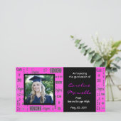 Classe de 2011 Seniors Hot Pink Grad Faire-part (Debout devant)