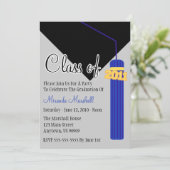 Classe De 2011 Tassel Graduation Invitation (Bleu) (Debout devant)