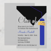 Classe De 2011 Tassel Graduation Invitation (Bleu) (Devant / Derrière)