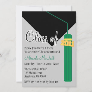 Classe De 2011 Tassel Graduation Invitation (Green