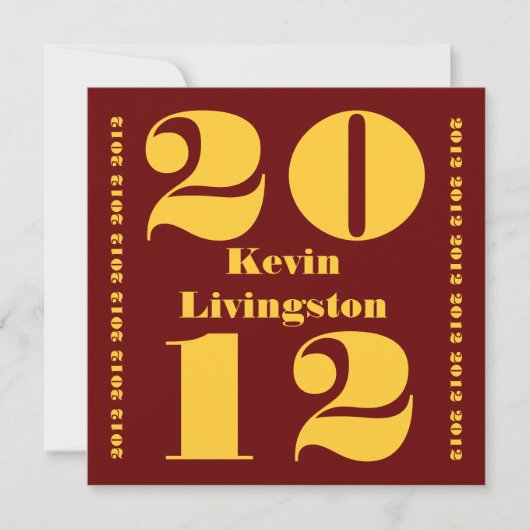 Classe de 2012 Carré Red Gold Invitation (Devant)