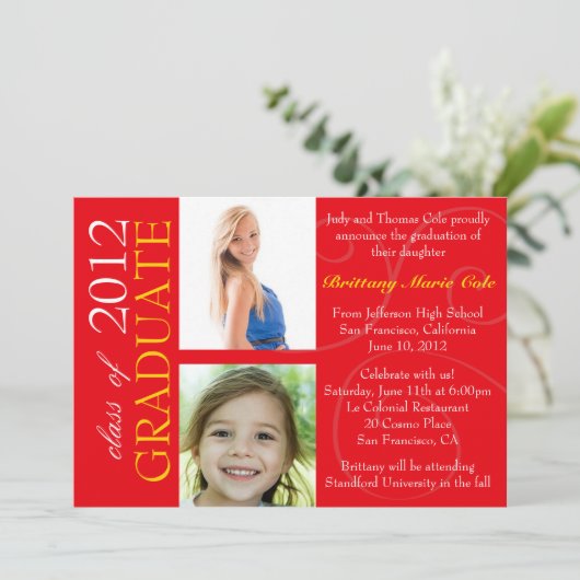 Classe de 2012 Faire-part de deuxième cycle (Debout devant)