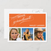 Classe de 2012 Graduation Invitation Postcard (Devant / Derrière)