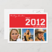 Classe de 2012 Graduation Invitation Postcard | Re (Devant / Derrière)