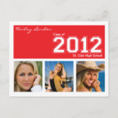 Classe de 2012 Graduation Invitation Postcard | Re (Devant)