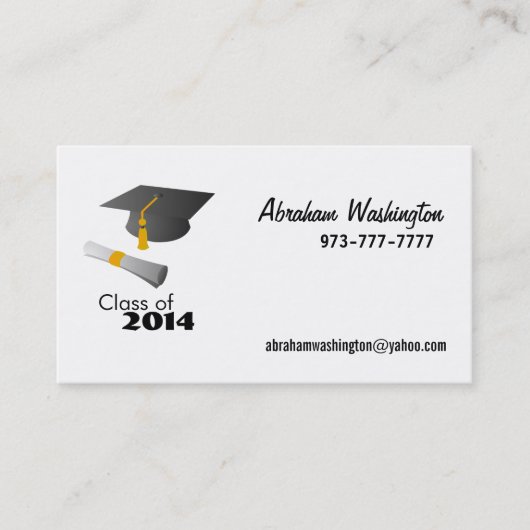 Classe de 2014 cartes de visite (Devant)