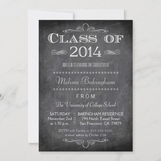 Classe de 2014 invitation du groupe de graduation  (Devant)