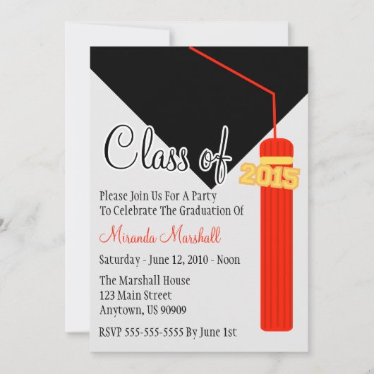 Classe De 2015 Tassel Invitation De Graduation (Ro (Devant)