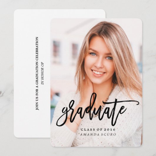 CLASSE DE 2016 DIPLÔME Invitation (Devant / Derrière)