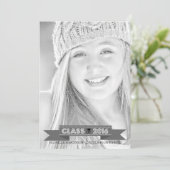 Classe De 2016 Graduation Photo Faire-part (Grey) (Debout devant)