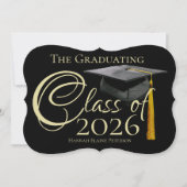 Classe de 2018 Black Graduation Faire-part (Devant)