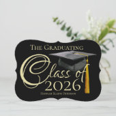 Classe de 2018 Black Graduation Faire-part (Debout devant)