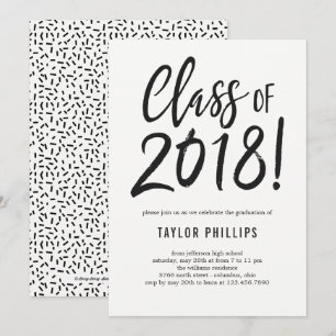 Classe de 2018 Graduation Party Invitation brossé