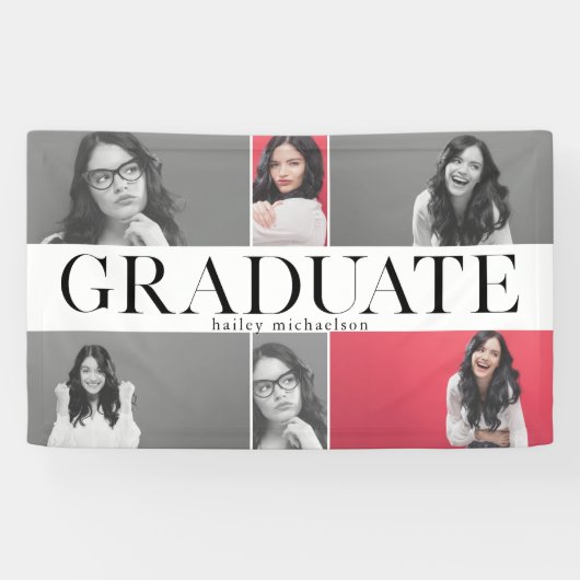 Classe de 2018 Graduation Photo Collage Bannière (Horizontal)