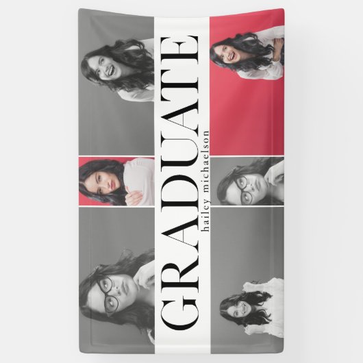 Classe de 2018 Graduation Photo Collage Bannière (Vertical)