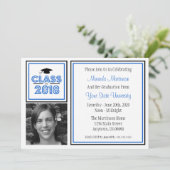 Classe De 2018 Photo Graduation Invitation (Bleu) (Debout devant)