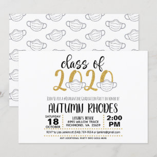 Classe de 2020 Graduation Invitation - Face Mask G