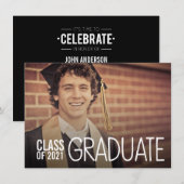 CLASSE DE 2021 INVITATION PHOTO DE LA FÊTE DE DIPL (Devant / Derrière)