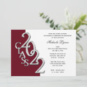 Classe de 2022 Grad Silver and Burgundy Invitation (Debout devant)