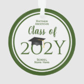 Classe de 2023 Elégant Forest Green Graduation (dos)