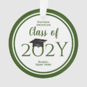 Classe de 2023 Elégant Forest Green Graduation (devant)