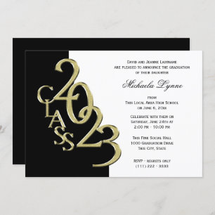 Classe de 2023 Grad Gold et Black Invitation