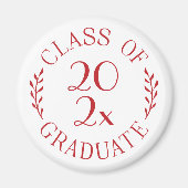Classe de 2023 Graduate Chic Red Typography Magnet (Devant)