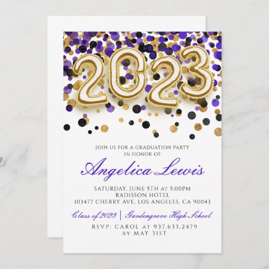 Classe de 2023 Graduation Party Invitation (Devant / Derrière)