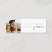 Classe de 2023 Photo Graduation Nom Cartes Noir (Devant)