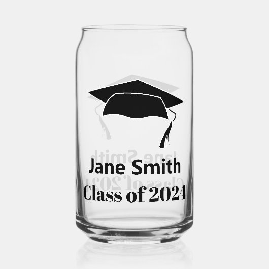 Classe de 2024 Black Graduate's Name Texte Grad Ca (Verso)