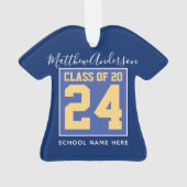 Classe de 2024 Elégant Royal Blue & Gold Graduatio (dos)