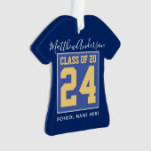 Classe de 2024 Elégant Royal Blue & Gold Graduatio (devant)