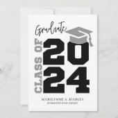 Classe de 2024 Faire-part de graduation moderne (Devant)
