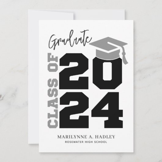Classe de 2024 Faire-part de graduation moderne (Devant)