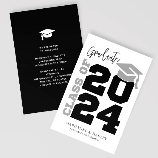 Classe de 2024 Faire-part de graduation moderne