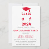 Classe de 2024 - Invitation du Red Graduation Part (Devant)