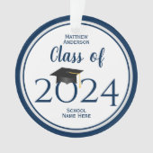 Classe de 2024 Photo de Graduation bleu marine mod (devant)