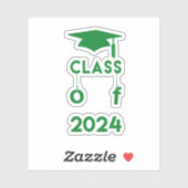 Classe de 2024 - Sticker Green Graduation (Feuille)