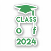 Classe de 2024 - Sticker Green Graduation (Devant)