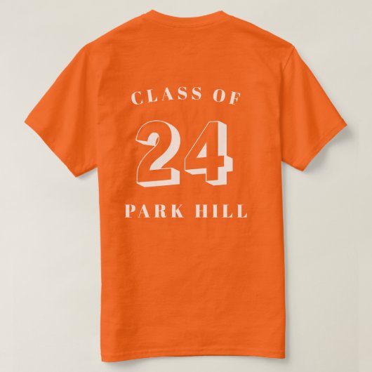 Classe de 2024 White Theme D3 Homme Orange T-Shirt (Design dos)