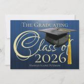 Classe de 2025 Bleu Graduation Faire-part (Devant)