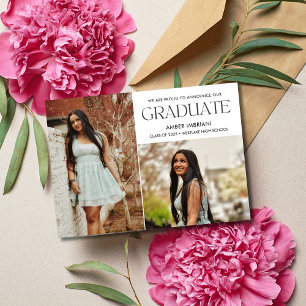 Classe de 2025 Deux Faire-part de graduation photo