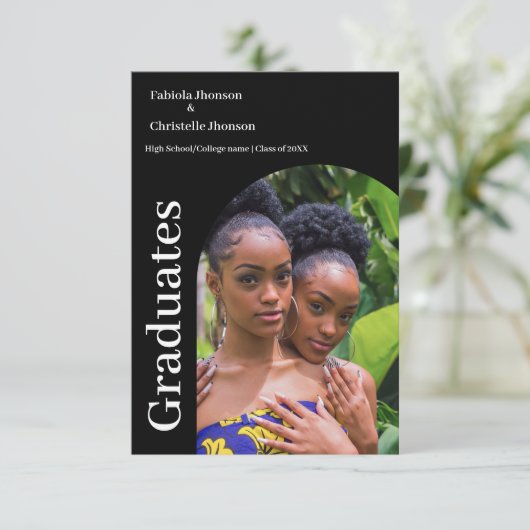 Classe de 2025 faire-part de graduation double (Debout devant)