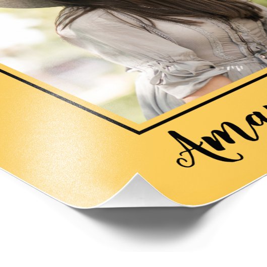 Classe De 2025 Faire-part Diplômé En Photo Jaune (Coin)