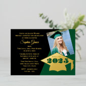 Classe de 2025 Graduation Cap Foil Invitation (Debout devant)