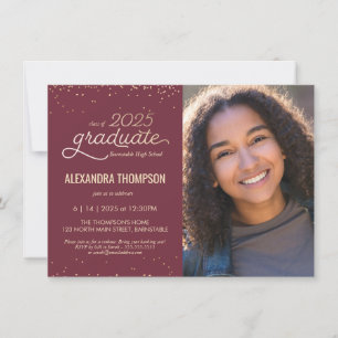 Classe de 2025 Graduation Invitation avec/ Photo