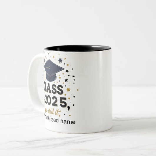 Classe de 2025 Graduation Mug - Bold & Fun (Devant gauche)