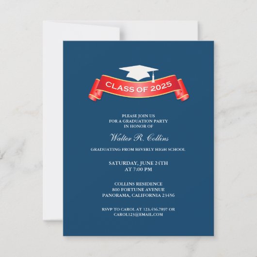 Classe de 2025 Graduation Party Invitation (Devant)